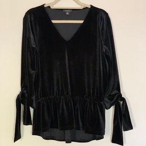 Halogen Black velvet blouse
